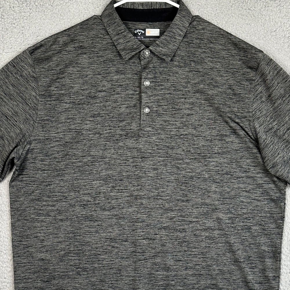 Callaway Polo Shirt Mens XL Opti-Dri Grey Heathered Performance Golf EUC